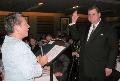 Cupertino Councilwoman Dolly Sandoval administers the oath of office to Mark Burns, 2007 President of the Silicon Valley Association of Realtors.