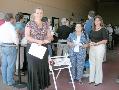 Aileen La Bouff, Josie Gambera and Julie Rippentrop greet fans at the theater.