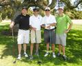 Here's the team of Chris Ray, Chris Trapani, Ed Graziani and Justin DeSantis at one of the holes. They happened to win first place!