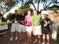 Prospect Mortgage's Steve Herbert congratulates winners: Chris Ray (Longest Drive - Men); Mike Sibilia (Closest to the Pin - Men, 4'4"); Debbie Grammar (Closest to the Pin - Women); Alicia Nuzzo for Tracie Southerland (Longest Drive - Women).