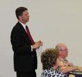 Past President Jeff Bell is pictured here raising a concern at a meeting with Assemblymember Rich Gordon.