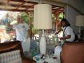 Sejal Parekh and Lorrie Ramirez take care of the windows.