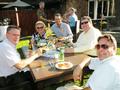 Enjoying good food and company.