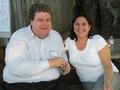 Mark Burns and Alicia Nuzzo supported opposing teams but remained friendly.