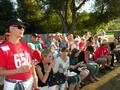 The crowd enjoyed the meal and the game.