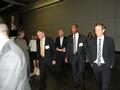 Governor Brown leaving with his entourage.