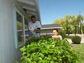 Jeffrey Dean and Perry Wong take care of the outside chores.