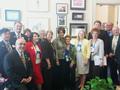 With Congresswoman Anna Eshoo (CA - 14) in Washington, D.C. Left to right: Carl San Miguel, Karl Lee, Dave Walsh, Leannah Hunt, Carolyn Miller, Susan Tilling, Joanne Fraser, Congresswoman Eshoo, Carole Feldstein, Suzanne Yost, Barbara Lymberis, Adam Montg