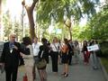 Waiting in line to enter the legislative offices.