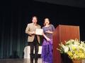 SILVAR member Jimmy Kang presented the CFT scholarship award to Lena Cuevas, graduating senior from Palo Alto High School.