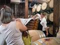Taking a tour of the winery.