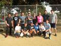 Team 408 players before the game with Team Captain Suzanne Yost.