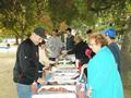 Everyone enjoyed the barbeque meal after the game.