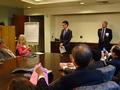 Karen Trolan relays REALTOR&reg; concerns to Assemblyman Evan Low.