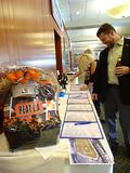 Checking out the silent auction items listed according to category