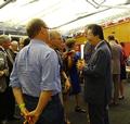 Members lined up to speak with Dr. Yun after his presentation.