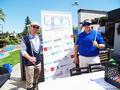 SILVAR YPN Chair David Messer and Jose Padilla welcome participants to the first YPN mini golf tournament at Golfland in Sunnyvale.