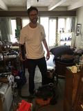 Steve Bulifant  gets ready to vacuum.