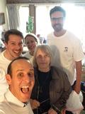 A Menlo Park senior homeowner with Ryan Sloane, Brett Cavines, Julie Ray and Steve Bulifant.