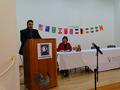 YPN Chair Jose M Padilla welcomes everyone as Global Business Council Chair Tess Crescini looks on.