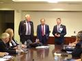 Gene Lentz and Michael Verdone introducing Senator Jerry Hill