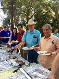At the food line - John Howe, Tom Cooper, Jimmy Kang