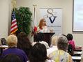 Mary Jacobs, an associate attorney with Alcorn Immigration Law, explained the different types of visas and red flags.