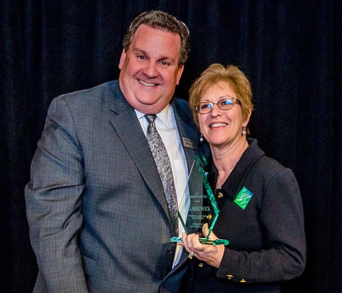 2017 Affiliate of the Year Val Hardwick with Michael Haigh