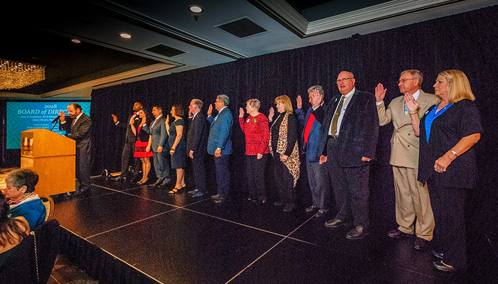 2018 SAMCAR Board of Directors swearing in with State Senator Jerry Hill