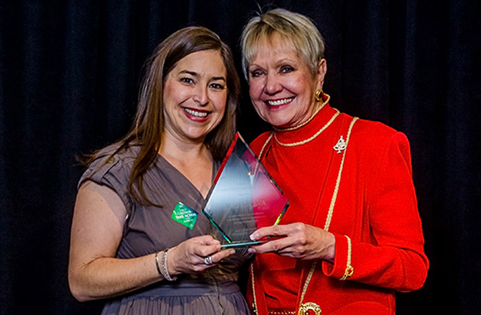 2017 Community Service Award Winner Jessica Eva with Bobbi Decker
