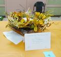 First American Title donated this fall centerpiece and candle.