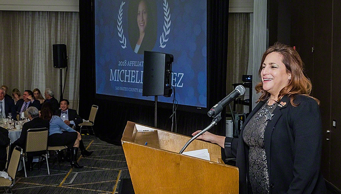2018 Affiliate of the Year Michelle Velez accepting the award