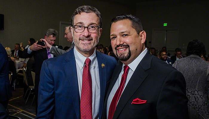 2019 National Association of REALTORS&reg; President-Elect Vince Malta with 2019 SAMCAR President Jesse D. Gutierrez