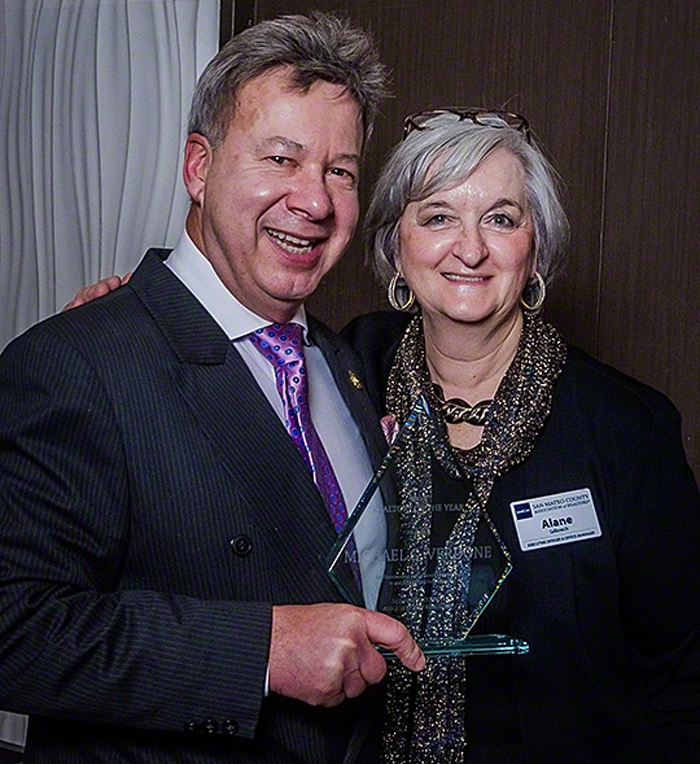 2018 REALTOR&reg;(R) of the Year Michael G. Verdone with SAMCAR Executive Officer Alane Gilbrech
