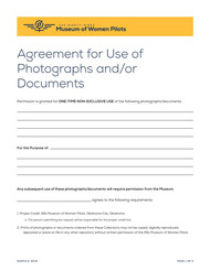Image About Agreement for Use of Photographs and/or Documents from 99s Museum of Women Pilots