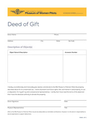Image About 99s Museum of Women Pilots Deed of Gift