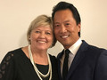 President-elect Mary Kay Groth with keynote speaker James Chung