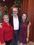 Michael Hall is flanked by Palo Alto District Chair Lynn Wilson Roberts (left) and Francesca Lampert
