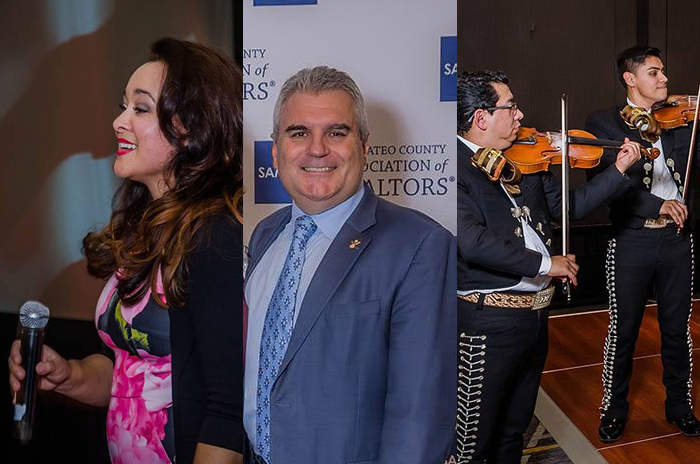 Allegra De Peralta singing the national anthem; Master of Ceremonies Eric W. Berggren; Mariachi Tapatio