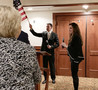 Eileen Giorgi prepares to lead everyone in the Pledge of Allegiance