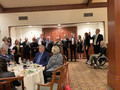 Jeanne Radsick administers the oath of office to the Board of Directors.