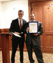 Assemblyman Marc Berman presents 2019 President Alan Barbic with a state Assembly and other commendations.