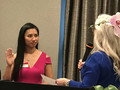 WCR California State Network President Eilleen Oldroyd administers the oath of office to Thuy Tran.
