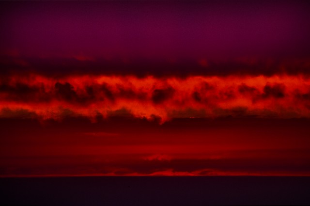 Twilight-flames over Pacific (#4), Big Sur, California