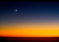 Twilight reveals the crescent moon (#1), Big Sur, California