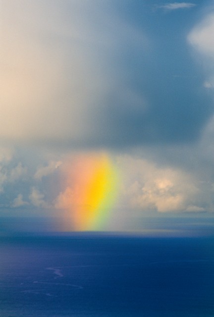 Ghost rainbow (vertical) at sea, Big Sur, California