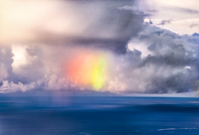 Ghost rainbow (horizontal) at sea, Big Sur, California