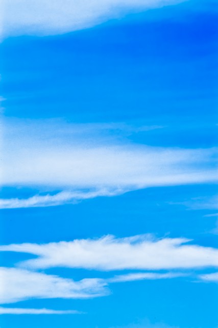 White clouds on blue sky, Big Sur, California