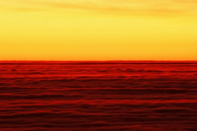 Yellow sky over a red Pacific, Big Sur, California