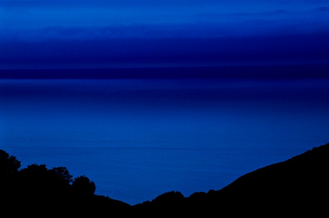 Dawn in deep blue (#1, horizontal), Big Sur, California